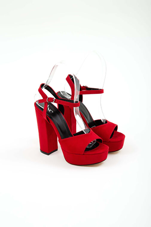 Tamer Tanca Kadın Suni Deri Kırmızı Abiye Ayakkabı - Görsel 8