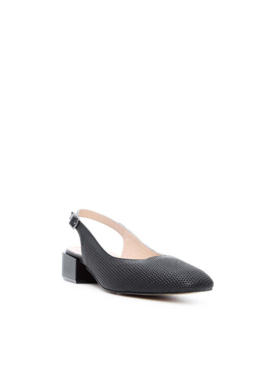 Tamer Tanca Kadın Hakiki Deri Siyah Klasik Ayakkabı - Görsel 3