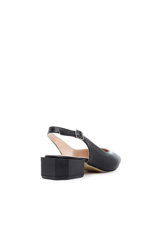 Tamer Tanca Kadın Hakiki Deri Siyah Klasik Ayakkabı - Görsel 4