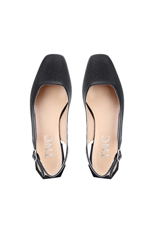 Tamer Tanca Kadın Hakiki Deri Siyah Klasik Ayakkabı - Görsel 5