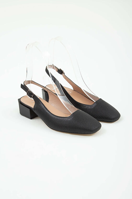 Tamer Tanca Kadın Hakiki Deri Siyah Klasik Ayakkabı - Görsel 8