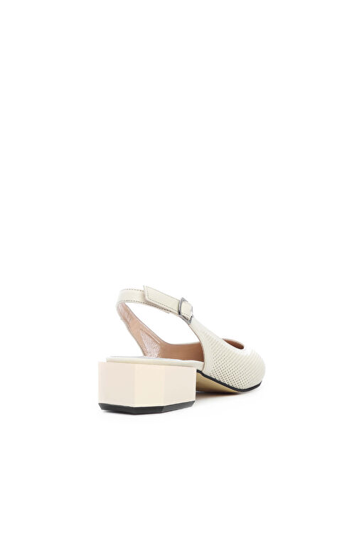 Tamer Tanca Kadın Hakiki Deri Bej Klasik Ayakkabı - Görsel 4