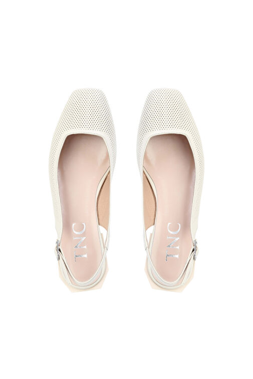 Tamer Tanca Kadın Hakiki Deri Bej Klasik Ayakkabı - Görsel 5