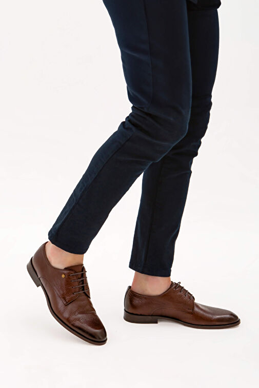 Tamer Tanca Erkek Hakiki Deri Taba Klasik Ayakkabı - Görsel 2