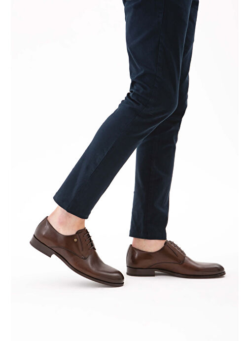 Tamer Tanca Erkek Hakiki Deri Kahverengi Klasik Ayakkabı - Görsel 6