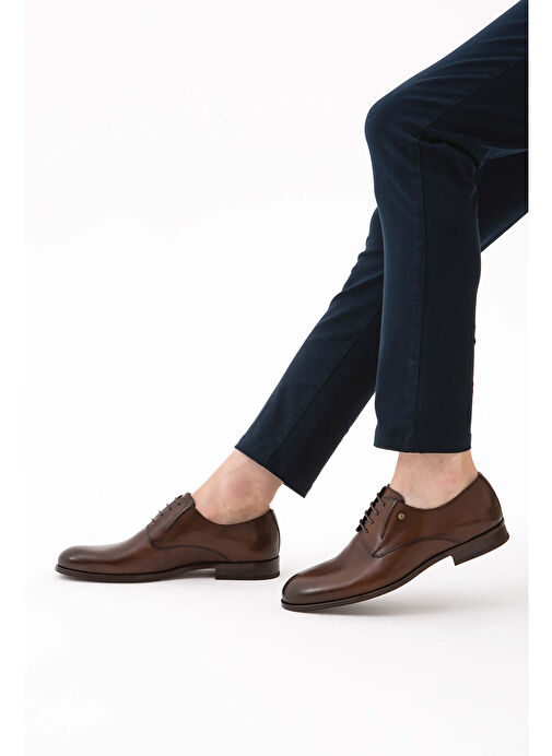 Tamer Tanca Erkek Hakiki Deri Kahverengi Klasik Ayakkabı - Görsel 9