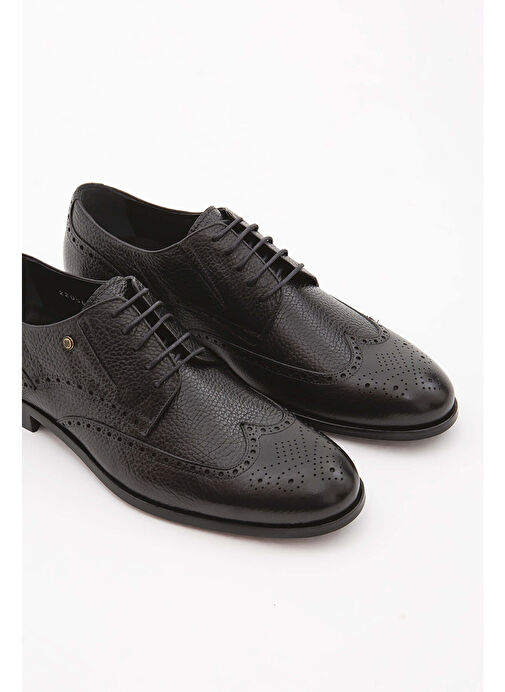 Tamer Tanca Erkek Hakiki Deri Siyah Klasik Ayakkabı - Görsel 2