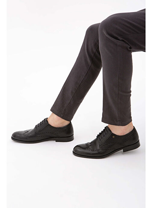 Tamer Tanca Erkek Hakiki Deri Siyah Klasik Ayakkabı - Görsel 9