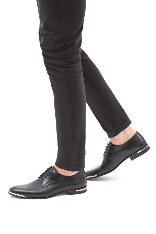 Tamer Tanca Erkek Hakiki Deri Siyah Analin Klasik Ayakkabı - Görsel 2