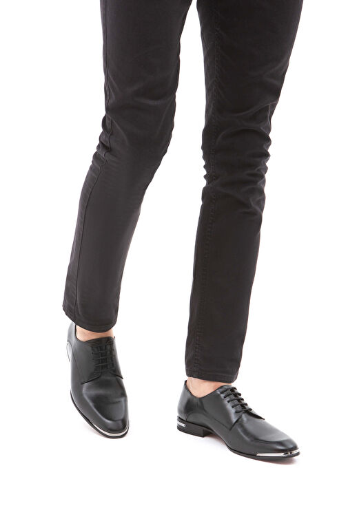 Tamer Tanca Erkek Hakiki Deri Siyah Analin Klasik Ayakkabı - Görsel 3