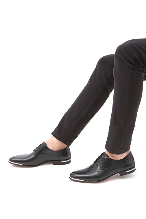 Tamer Tanca Erkek Hakiki Deri Siyah Analin Klasik Ayakkabı - Görsel 4