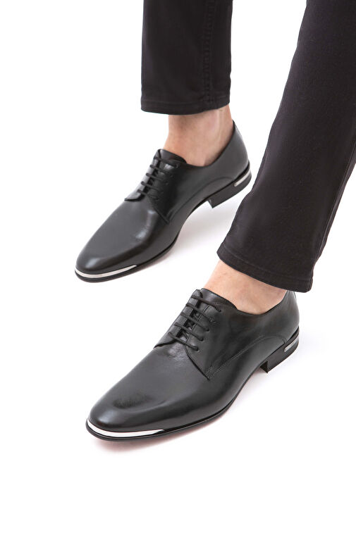 Tamer Tanca Erkek Hakiki Deri Siyah Analin Klasik Ayakkabı - Görsel 5