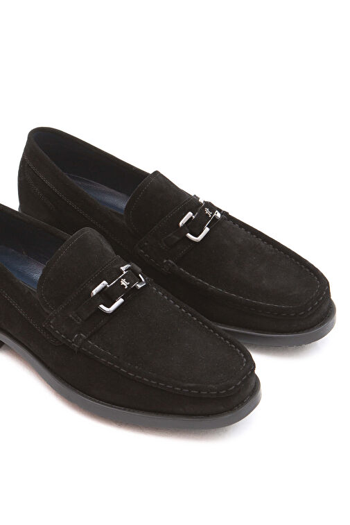 Tamer Tanca Erkek Hakiki Deri Siyah Süet Makosen Ayakkabı - Görsel 7