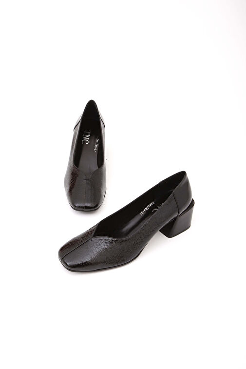 Tamer Tanca Kadın Hakiki Deri Siyah Rugan GOVA Ayakkabı - Görsel 7