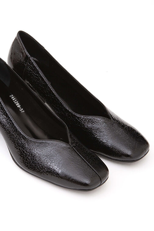 Tamer Tanca Kadın Hakiki Deri Siyah Rugan GOVA Ayakkabı - Görsel 9