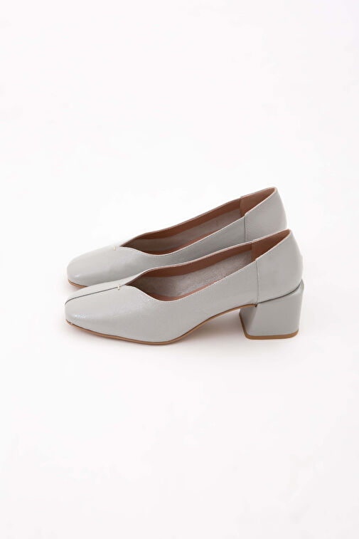 Tamer Tanca Kadın Hakiki Deri Gri Rugan GOVA Ayakkabı - Görsel 3