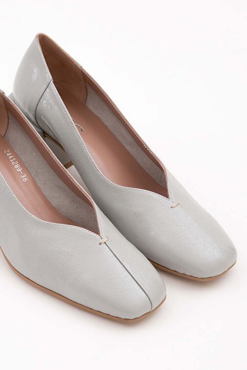 Tamer Tanca Kadın Hakiki Deri Gri Rugan GOVA Ayakkabı - Görsel 4