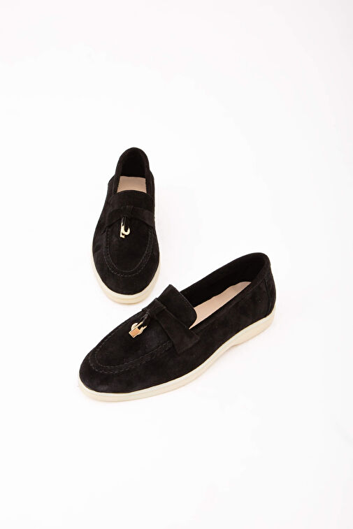 Tamer Tanca Kadın Hakiki Deri Siyah Loafer Ayakkabı - Görsel 7