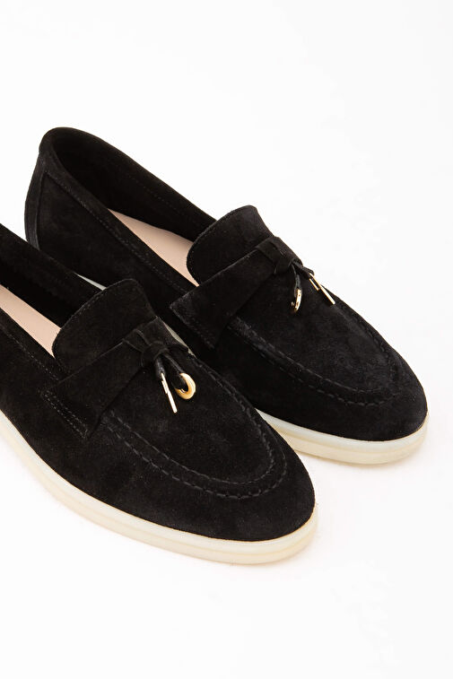 Tamer Tanca Kadın Hakiki Deri Siyah Loafer Ayakkabı - Görsel 11