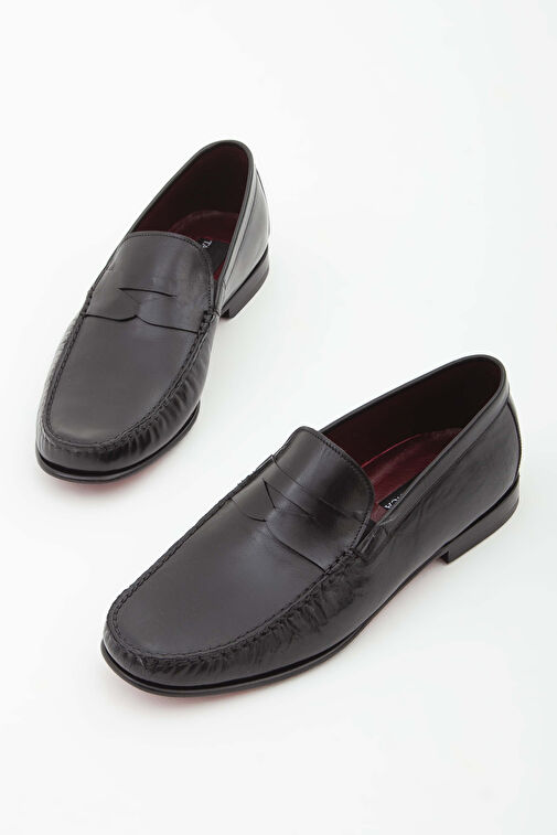 Tamer Tanca Erkek Hakiki Deri Siyah Bufalo Rok Ayakkabı - Görsel 2