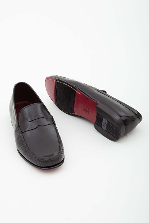 Tamer Tanca Erkek Hakiki Deri Siyah Bufalo Rok Ayakkabı - Görsel 5