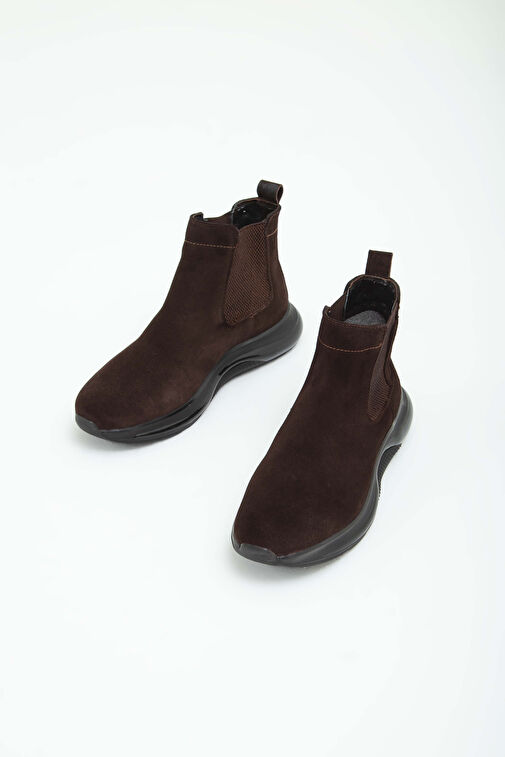 Tamer Tanca Erkek Hakiki Deri Kahverengi Süet Casual Bot - Görsel 6