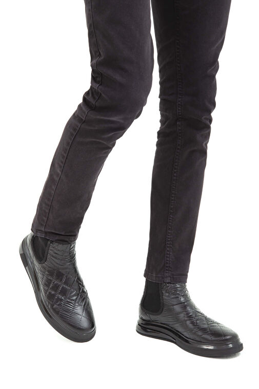 Tamer Tanca Erkek Suni Deri Siyah Casual Bot - Görsel 3