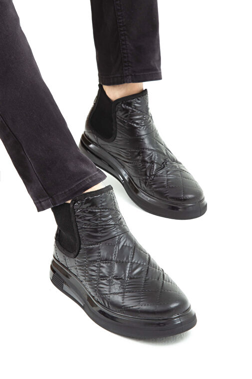 Tamer Tanca Erkek Suni Deri Siyah Casual Bot - Görsel 5