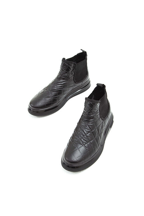 Tamer Tanca Erkek Suni Deri Siyah Casual Bot - Görsel 6