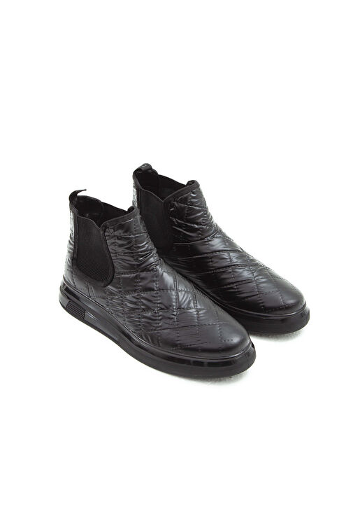 Tamer Tanca Erkek Suni Deri Siyah Casual Bot - Görsel 8