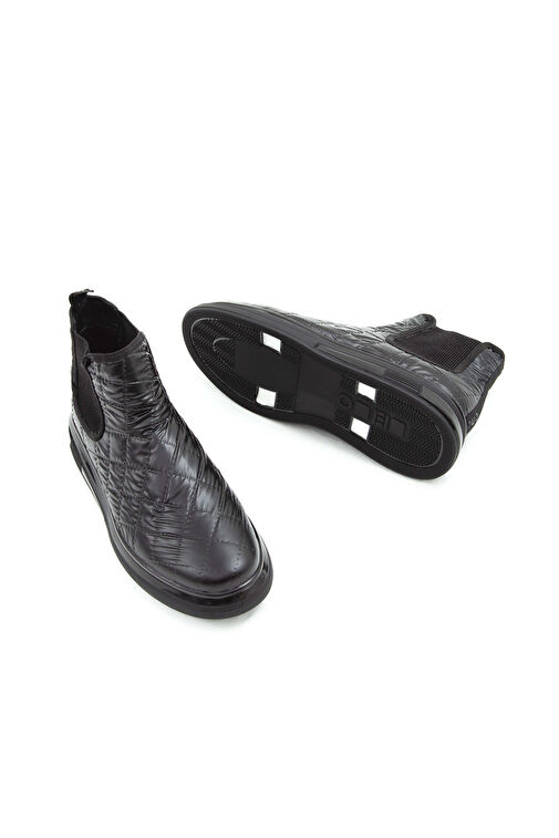 Tamer Tanca Erkek Suni Deri Siyah Casual Bot - Görsel 9