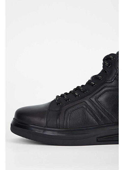 Tamer Tanca Erkek Hakiki Deri Siyah Casual Bot - Görsel 4