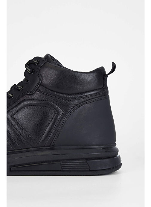 Tamer Tanca Erkek Hakiki Deri Siyah Casual Bot - Görsel 5
