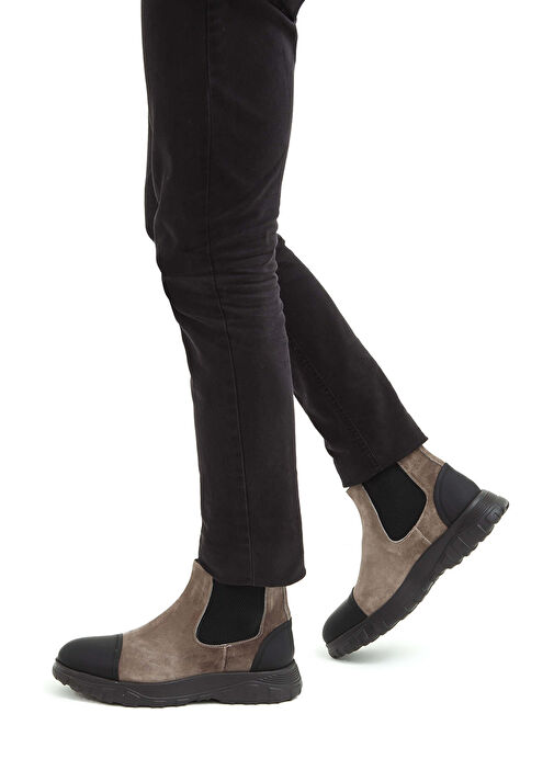 Tamer Tanca Erkek Hakiki Deri Vizon Süet Casual Bot - Görsel 2