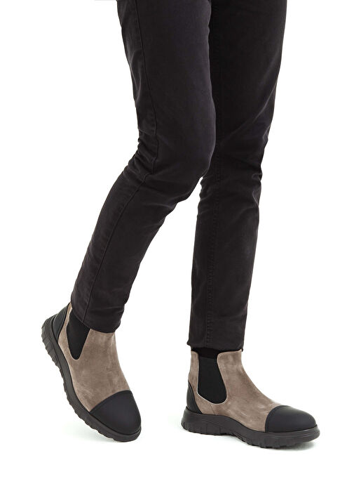 Tamer Tanca Erkek Hakiki Deri Vizon Süet Casual Bot - Görsel 3