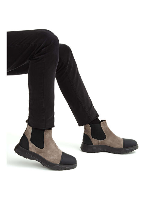 Tamer Tanca Erkek Hakiki Deri Vizon Süet Casual Bot - Görsel 4