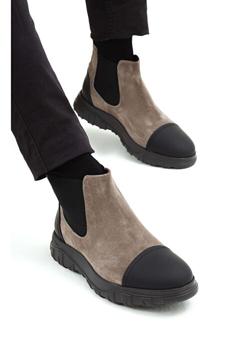 Tamer Tanca Erkek Hakiki Deri Vizon Süet Casual Bot - Görsel 5