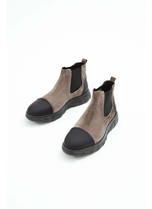 Tamer Tanca Erkek Hakiki Deri Vizon Süet Casual Bot - Görsel 6