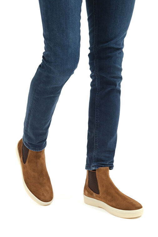 Tamer Tanca Erkek Hakiki Deri Taba Süet Casual Bot - Görsel 3