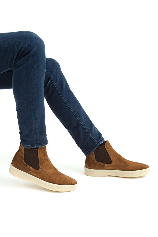 Tamer Tanca Erkek Hakiki Deri Taba Süet Casual Bot - Görsel 4