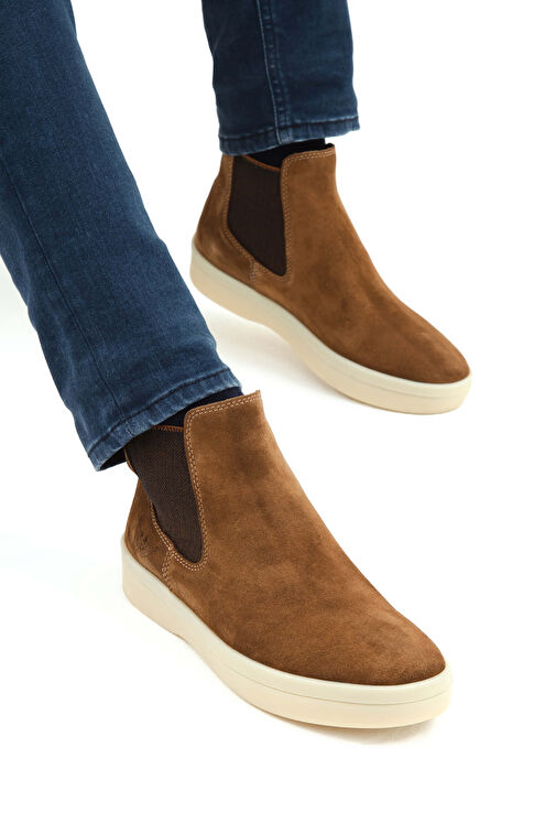 Tamer Tanca Erkek Hakiki Deri Taba Süet Casual Bot - Görsel 5