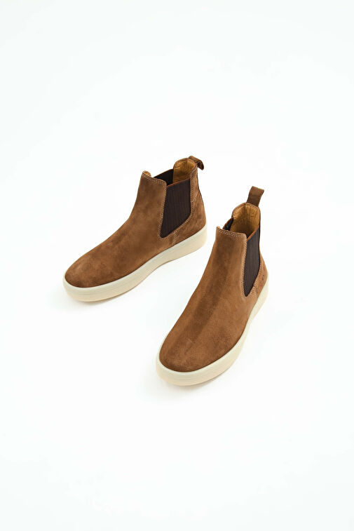 Tamer Tanca Erkek Hakiki Deri Taba Süet Casual Bot - Görsel 6