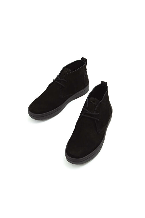 Tamer Tanca Erkek Hakiki Deri Siyah Süet Casual Bot - Görsel 6