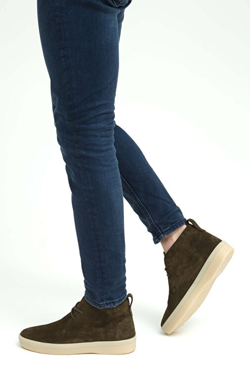 Tamer Tanca Erkek Hakiki Deri Yeşil Casual Bot - Görsel 2