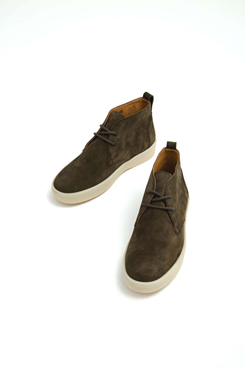 Tamer Tanca Erkek Hakiki Deri Yeşil Casual Bot - Görsel 6