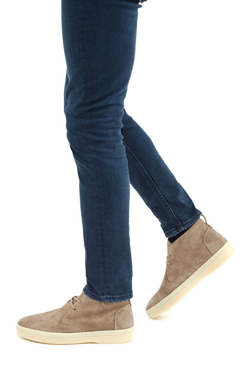 Tamer Tanca Erkek Hakiki Deri Bej Casual Bot - Görsel 2