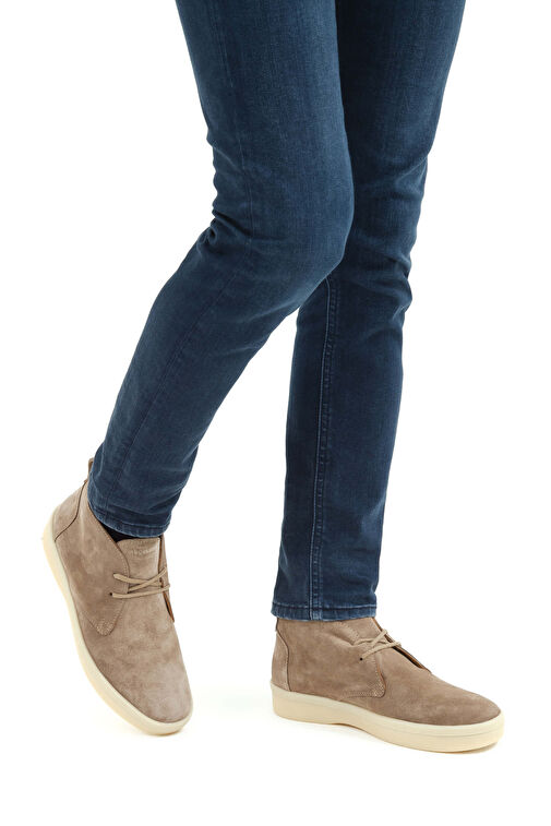 Tamer Tanca Erkek Hakiki Deri Bej Casual Bot - Görsel 3