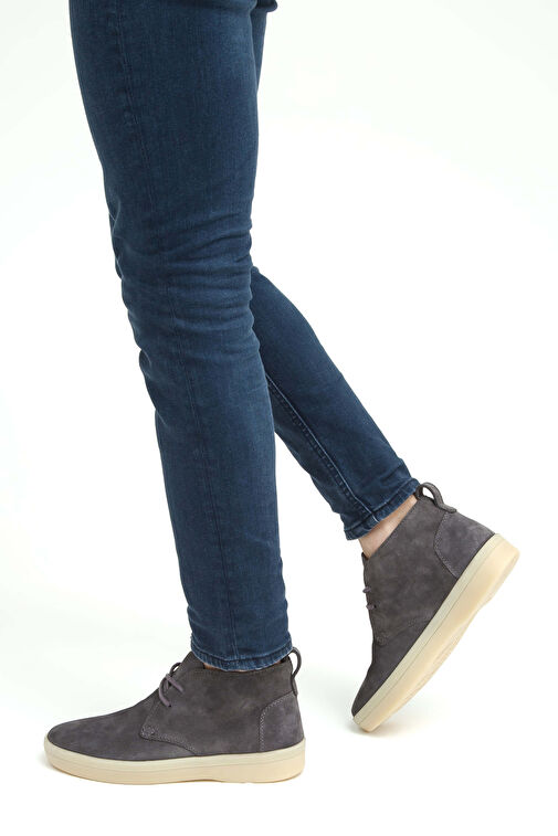 Tamer Tanca Erkek Hakiki Deri Gri Casual Bot - Görsel 2