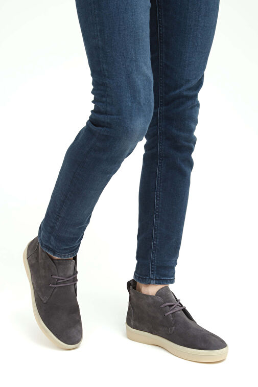 Tamer Tanca Erkek Hakiki Deri Gri Casual Bot - Görsel 3