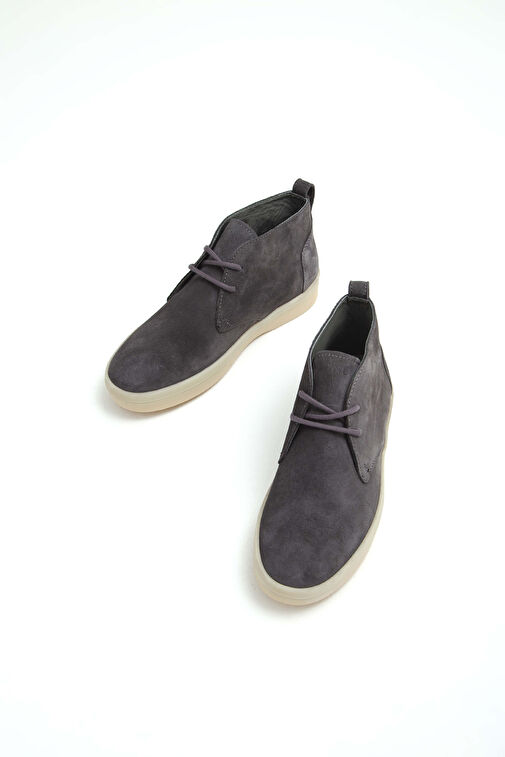 Tamer Tanca Erkek Hakiki Deri Gri Casual Bot - Görsel 6